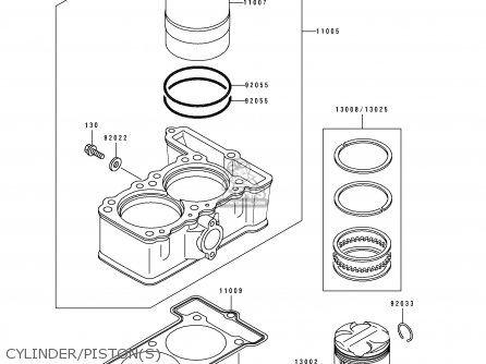 CYLINDER/PISTON(S) - EL250E1 ELIMINATOR 1991 EUROPE FR IT