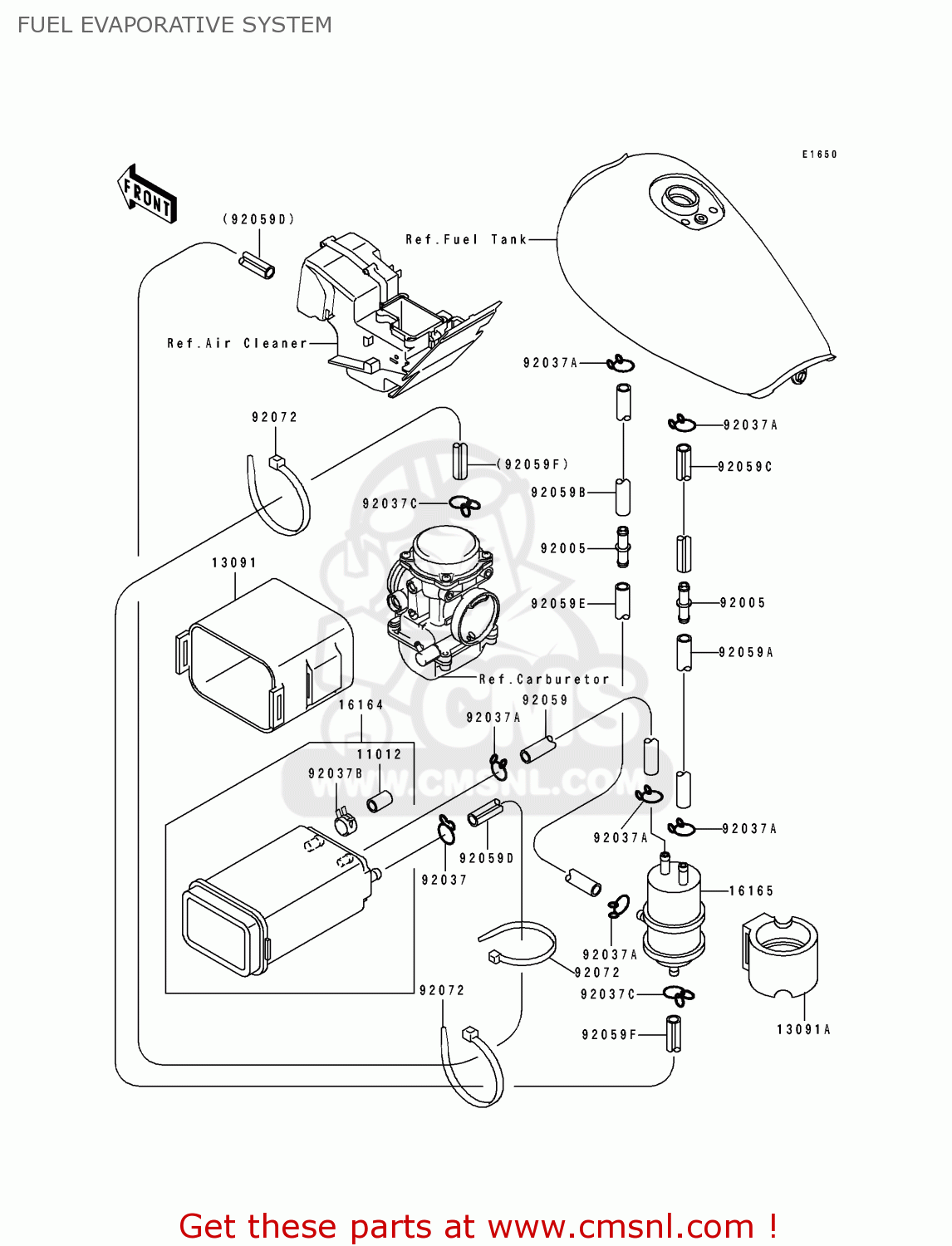 FUEL EVAPORATIVE SYSTEM EL250E1 ELIMINATOR 1991 USA CALIFORNIA CANADA