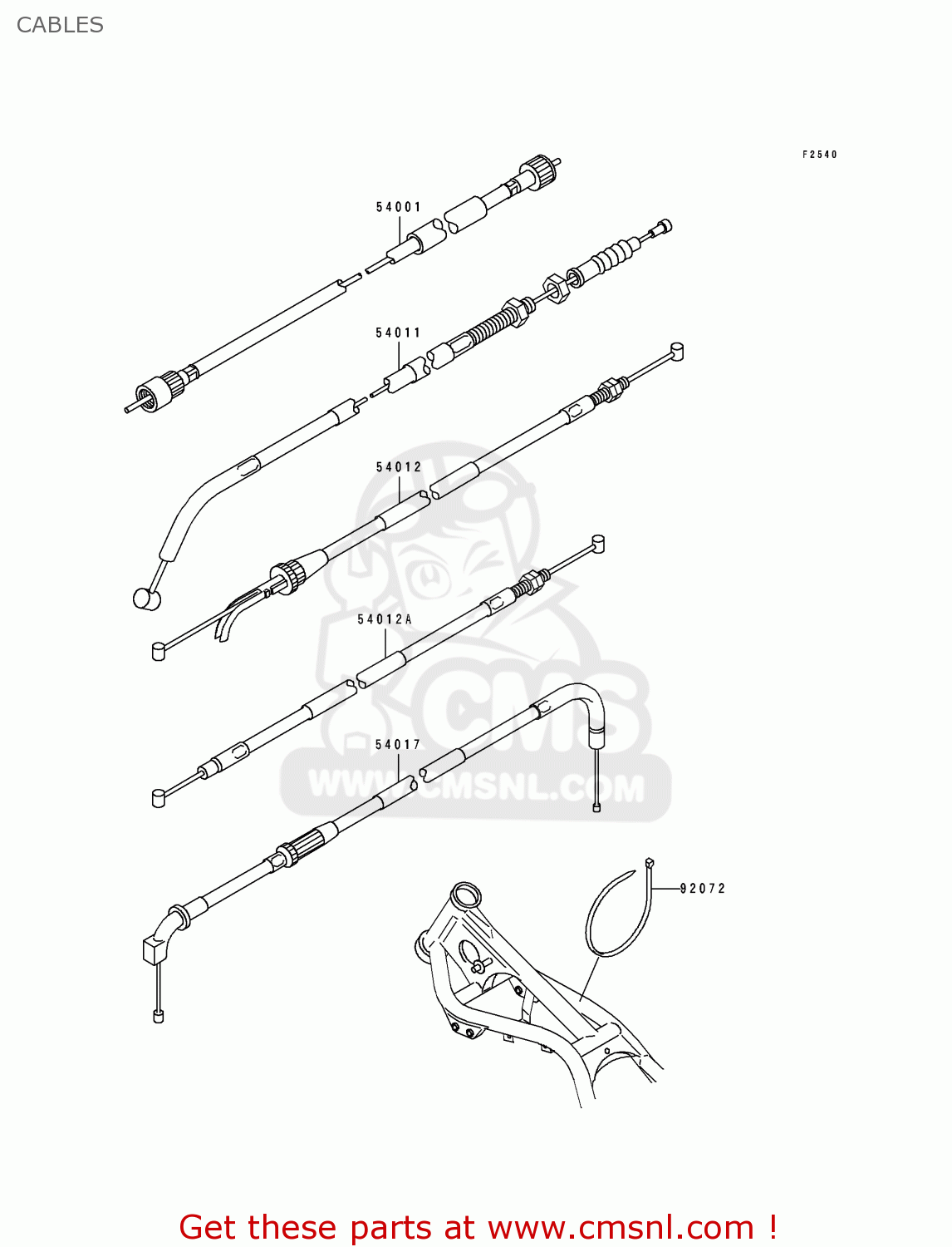 CABLES EL250E1 ELIMINATOR 1991 USA CALIFORNIA CANADA