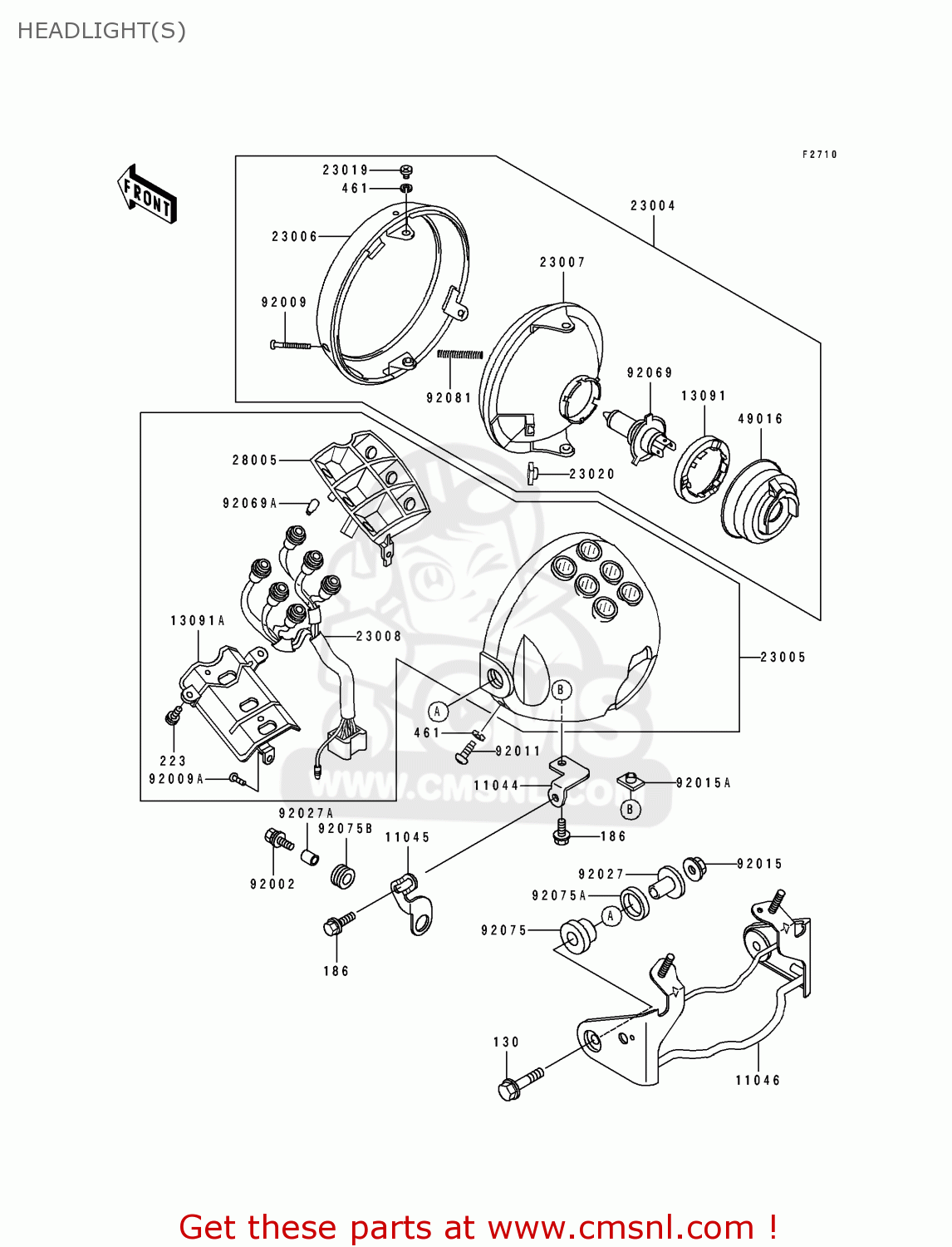 HEADLIGHT(S) EL250E1 ELIMINATOR 1991 USA CALIFORNIA CANADA