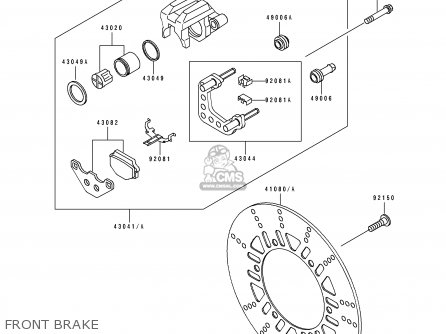 FRONT BRAKE - EL250E1 ELIMINATOR 1991 USA CALIFORNIA CANADA