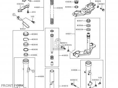 FRONT FORK - EL250E1 ELIMINATOR 1991 USA CALIFORNIA CANADA