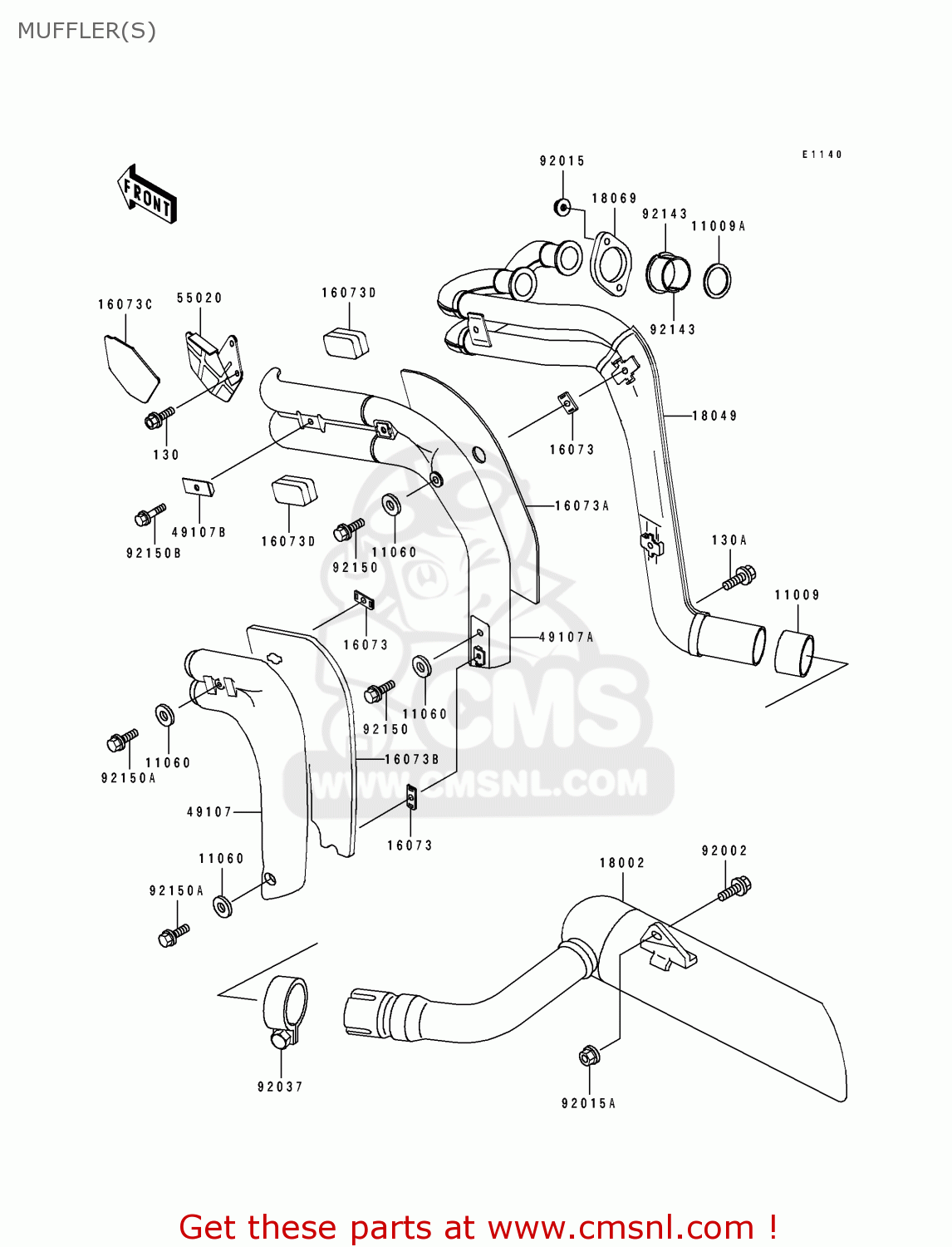 MUFFLER(S) EL250E2 ELIMINATOR 1992 CANADA