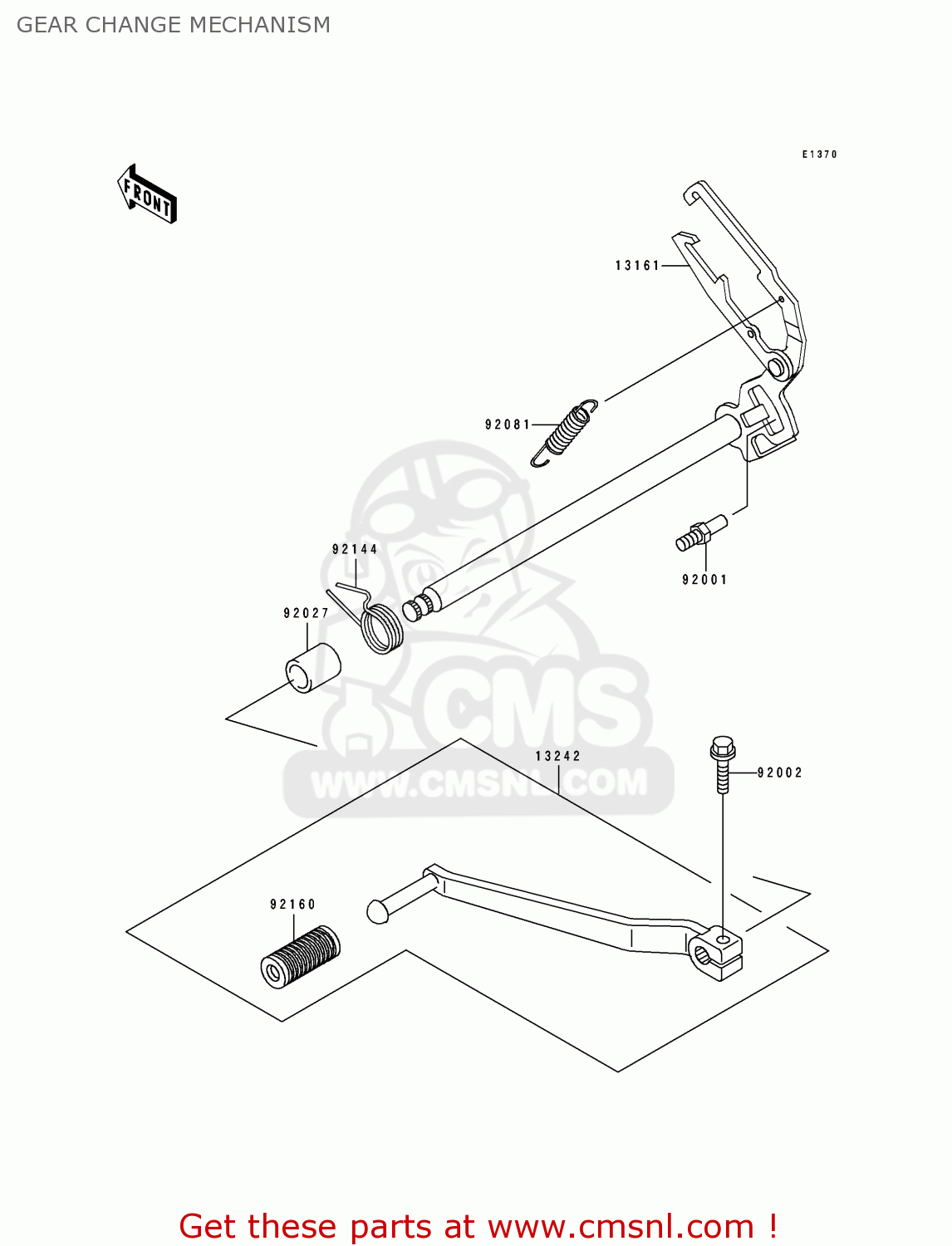 GEAR CHANGE MECHANISM EL250E2 ELIMINATOR 1992 CANADA