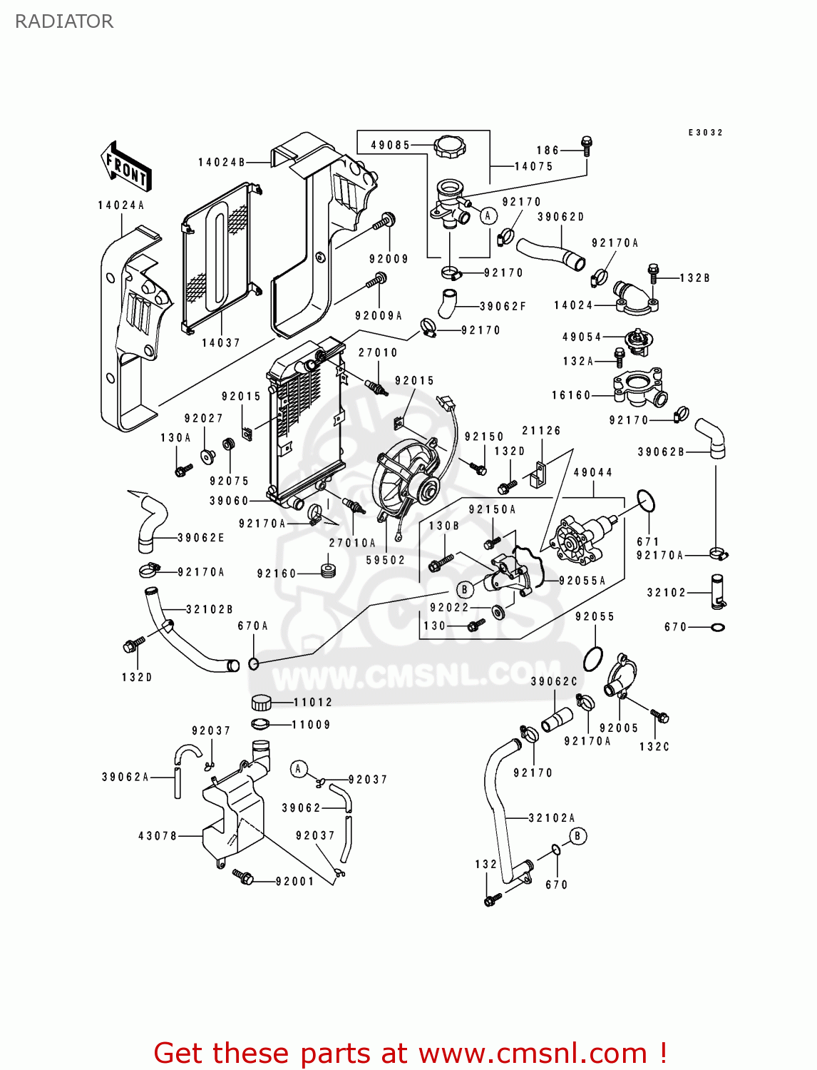 RADIATOR EL250E2 ELIMINATOR 1992 CANADA