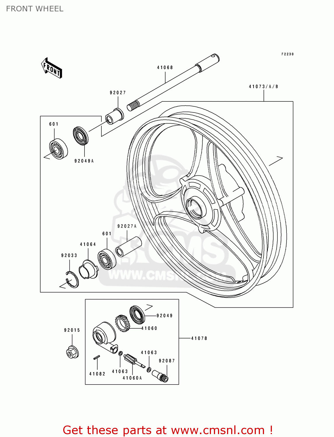 FRONT WHEEL EL250E2 ELIMINATOR 1992 CANADA