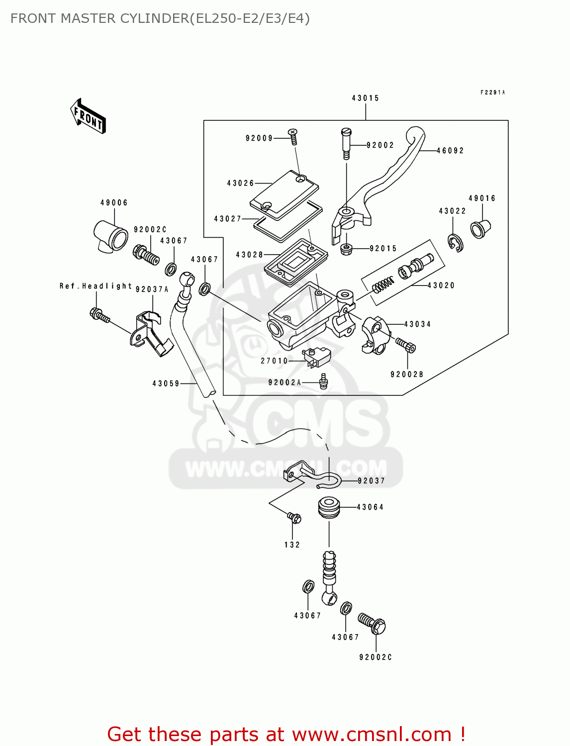 FRONT MASTER CYLINDER(EL250-E2/E3/E4) EL250E2 ELIMINATOR 1992 CANADA