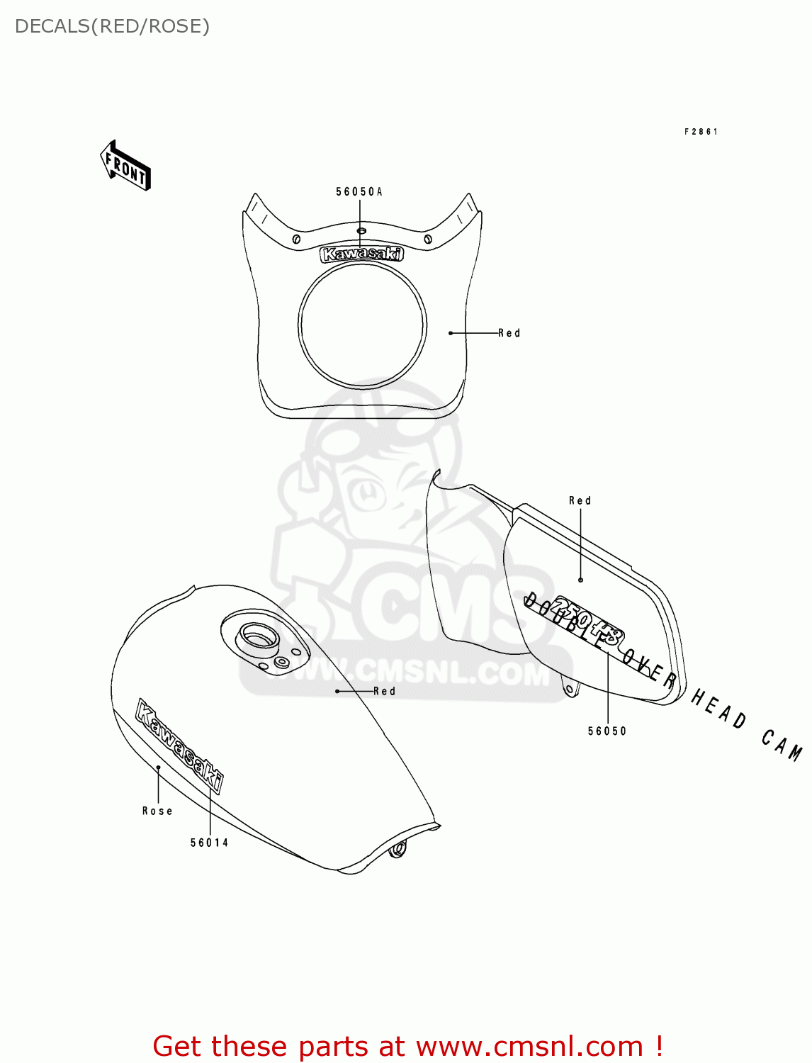 DECALS(RED/ROSE) EL250E2 ELIMINATOR 1992 CANADA