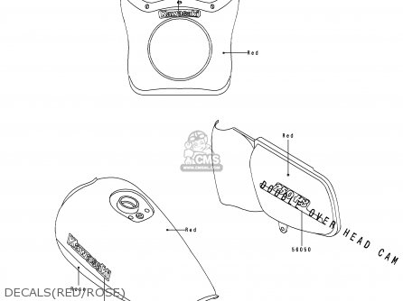 DECALS(RED/ROSE) - EL250E2 ELIMINATOR 1992 CANADA