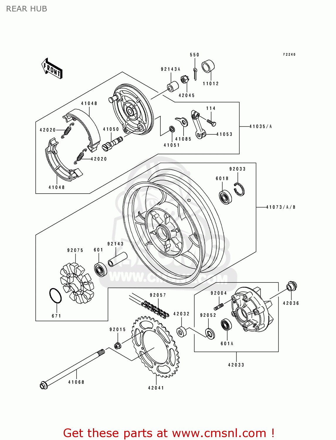 REAR HUB EL250E2 ELIMINATOR 1992 EUROPE FR FG IT