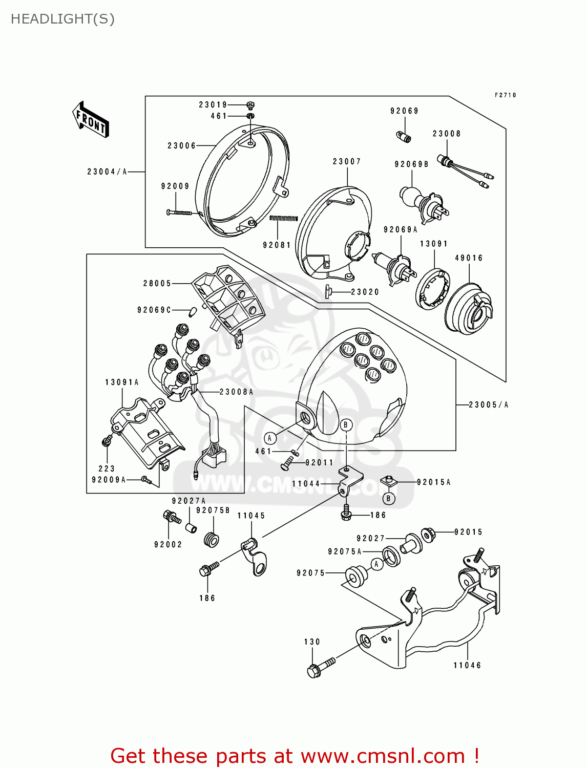 HEADLIGHT(S) EL250E2 ELIMINATOR 1992 EUROPE FR FG IT