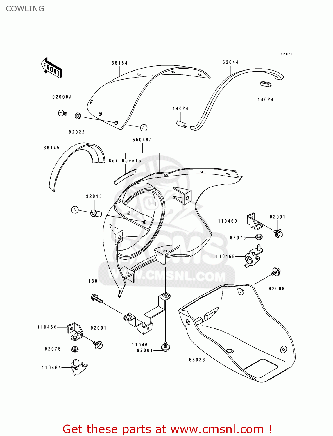 COWLING EL250E2 ELIMINATOR 1992 EUROPE FR FG IT