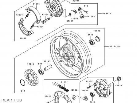 REAR HUB - EL250E2 ELIMINATOR 1992 EUROPE FR FG IT
