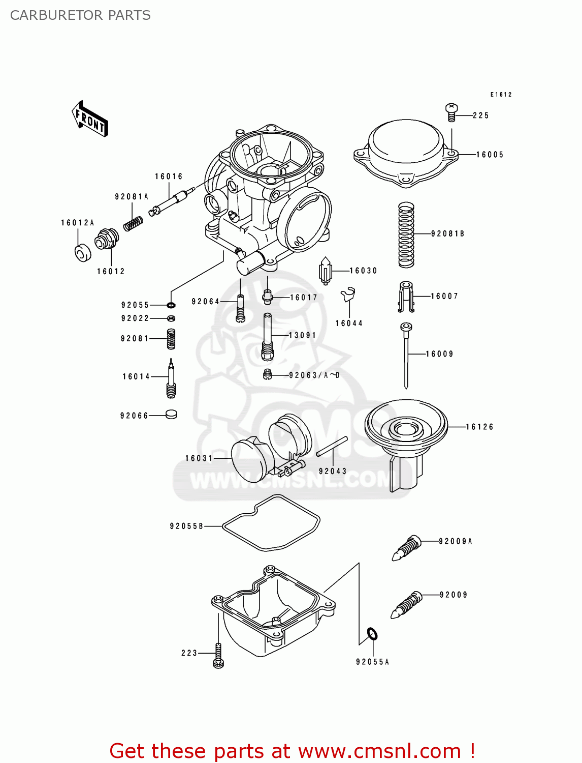 CARBURETOR PARTS EL250E3 ELIMINATOR 1993 CANADA