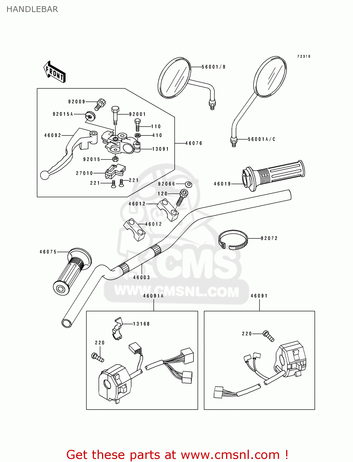 HANDLEBAR EL250E3 ELIMINATOR 1993 CANADA