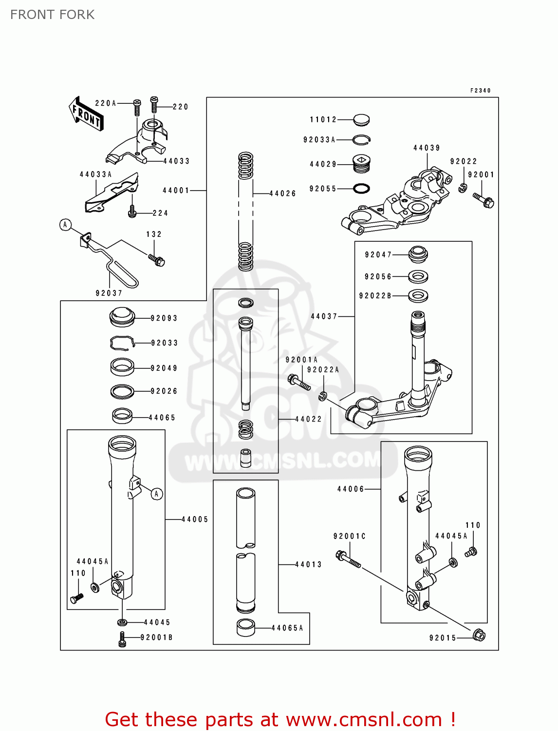 FRONT FORK EL250E3 ELIMINATOR 1993 CANADA