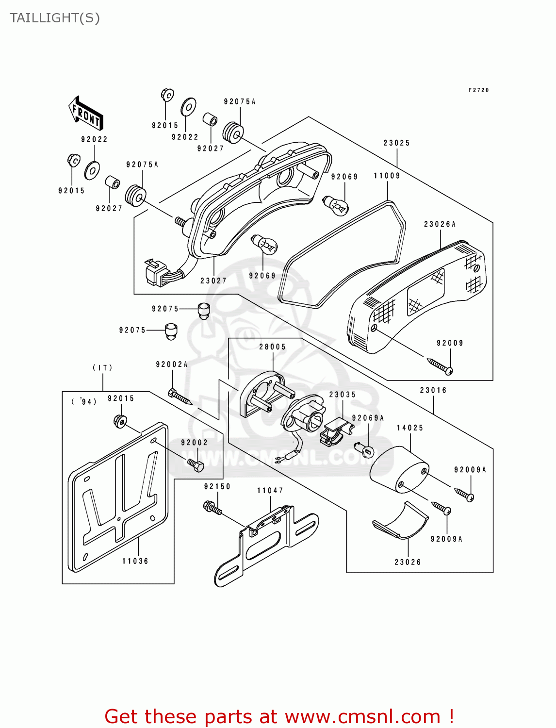 TAILLIGHT(S) EL250E3 ELIMINATOR 1993 NETHERLANDS FG