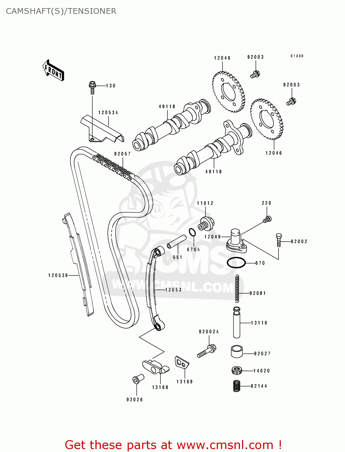 CAMSHAFT(S)/TENSIONER EL250E4 ELIMINATOR 1994 CANADA