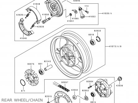 REAR WHEEL/CHAIN - EL250E4 ELIMINATOR 1994 CANADA