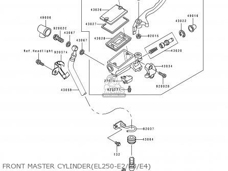 FRONT MASTER CYLINDER(EL250-E2/E3/E4) - EL250E4 ELIMINATOR 1994 CANADA