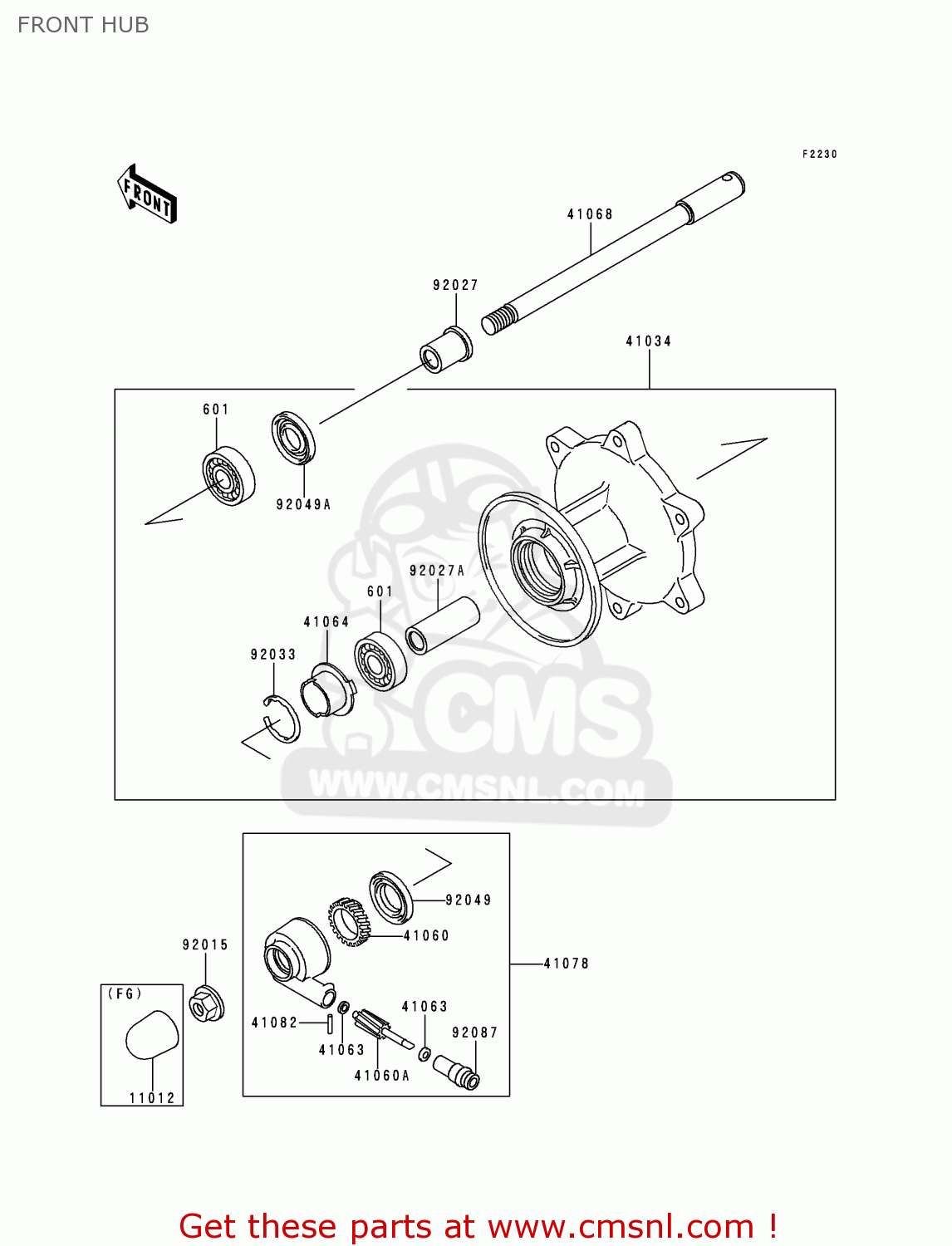 FRONT HUB EL250F2 ELIMINATOR 1996 FRANCE NL AR FG IT