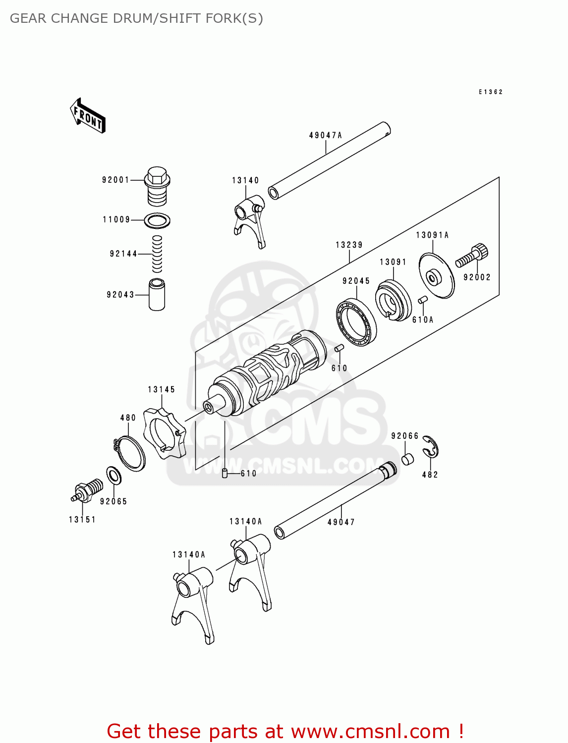 GEAR CHANGE DRUM/SHIFT FORK(S) EL250F3 ELIMINATOR 1997 NETHERLANDS AR