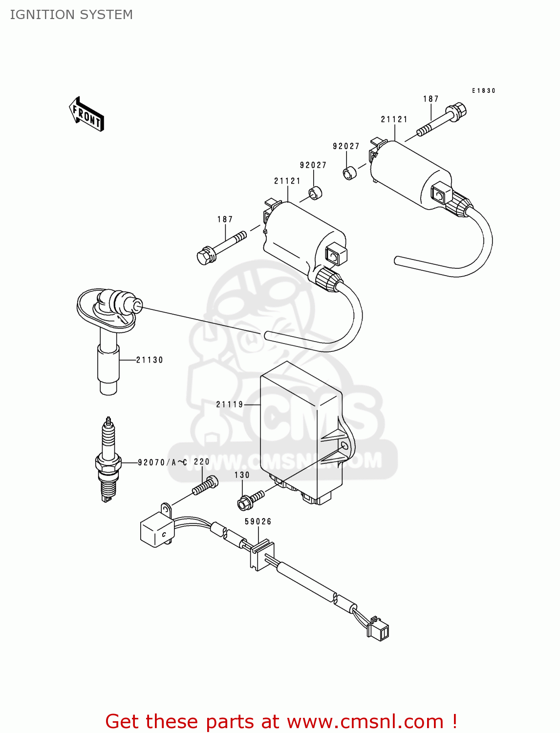 IGNITION SYSTEM EL250F3 ELIMINATOR 1997 NETHERLANDS AR