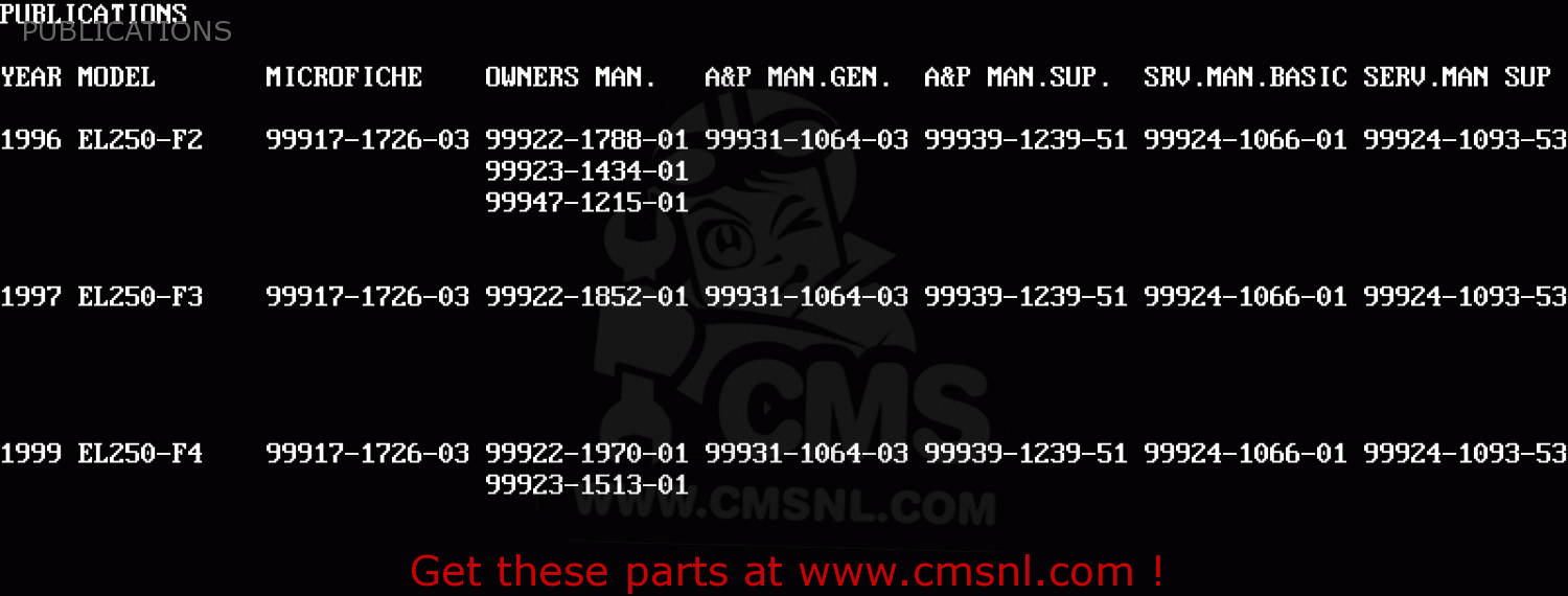 PUBLICATIONS EL250F3 ELIMINATOR 1997 NETHERLANDS AR