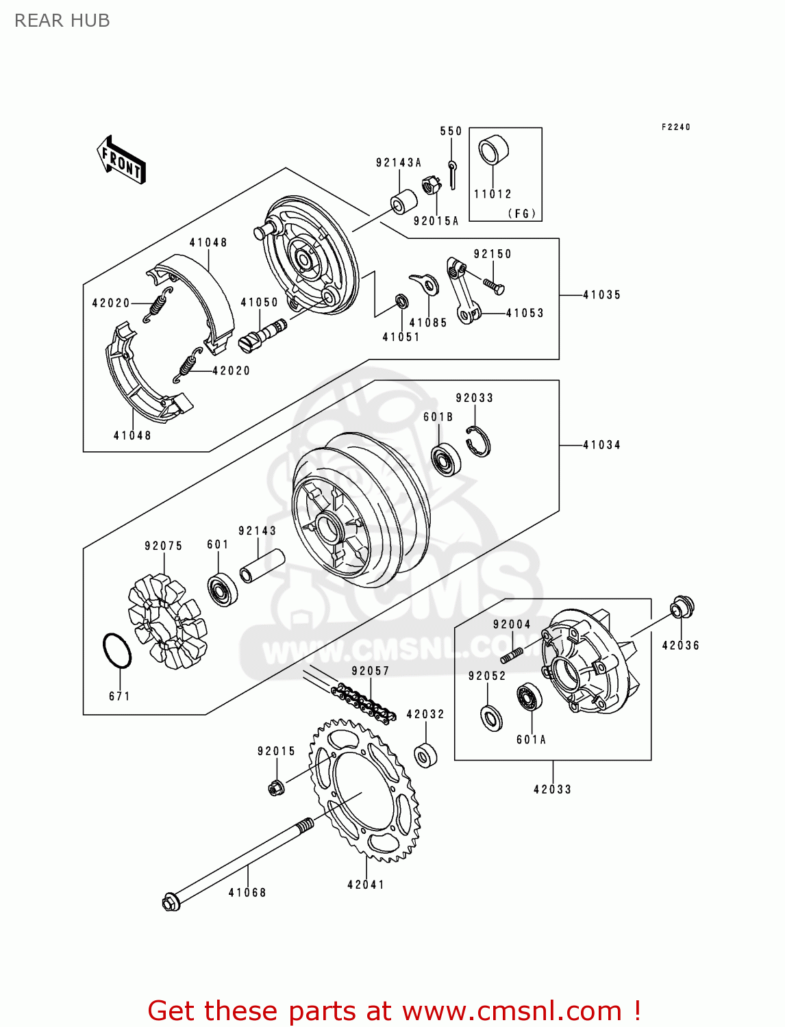 REAR HUB EL250F4 ELIMINATOR 1999 NETHERLANDS FG IT NR