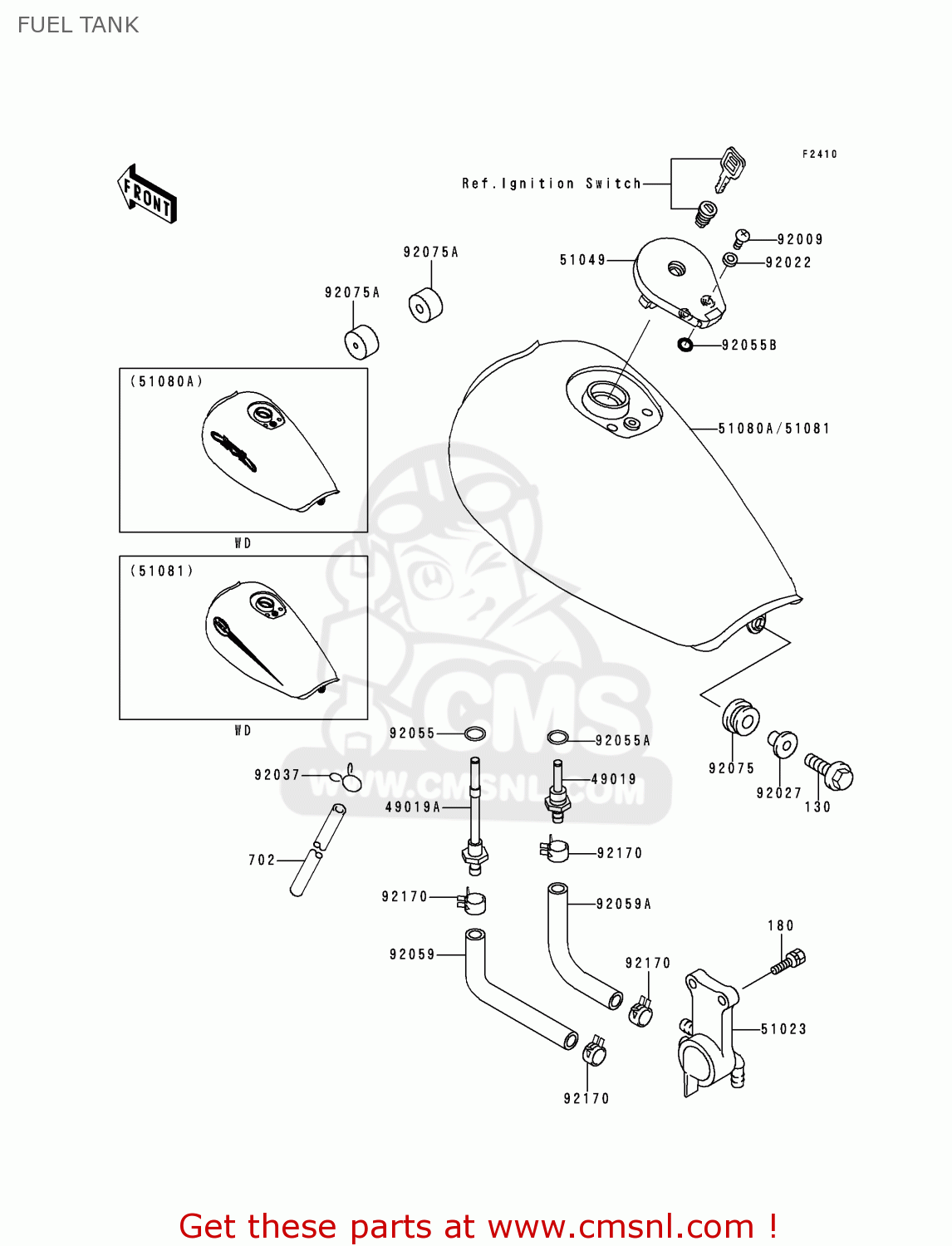 FUEL TANK EL250F4 ELIMINATOR 1999 NETHERLANDS FG IT NR