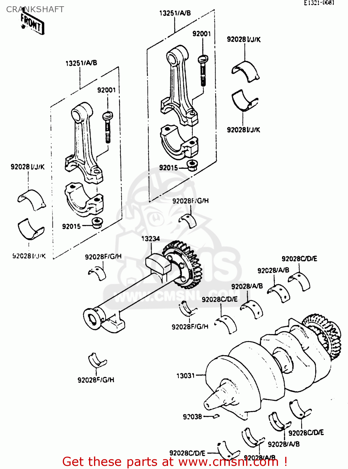 CRANKSHAFT EN400A2 VULCAN 1986 CANADA / LIQUID COOLED