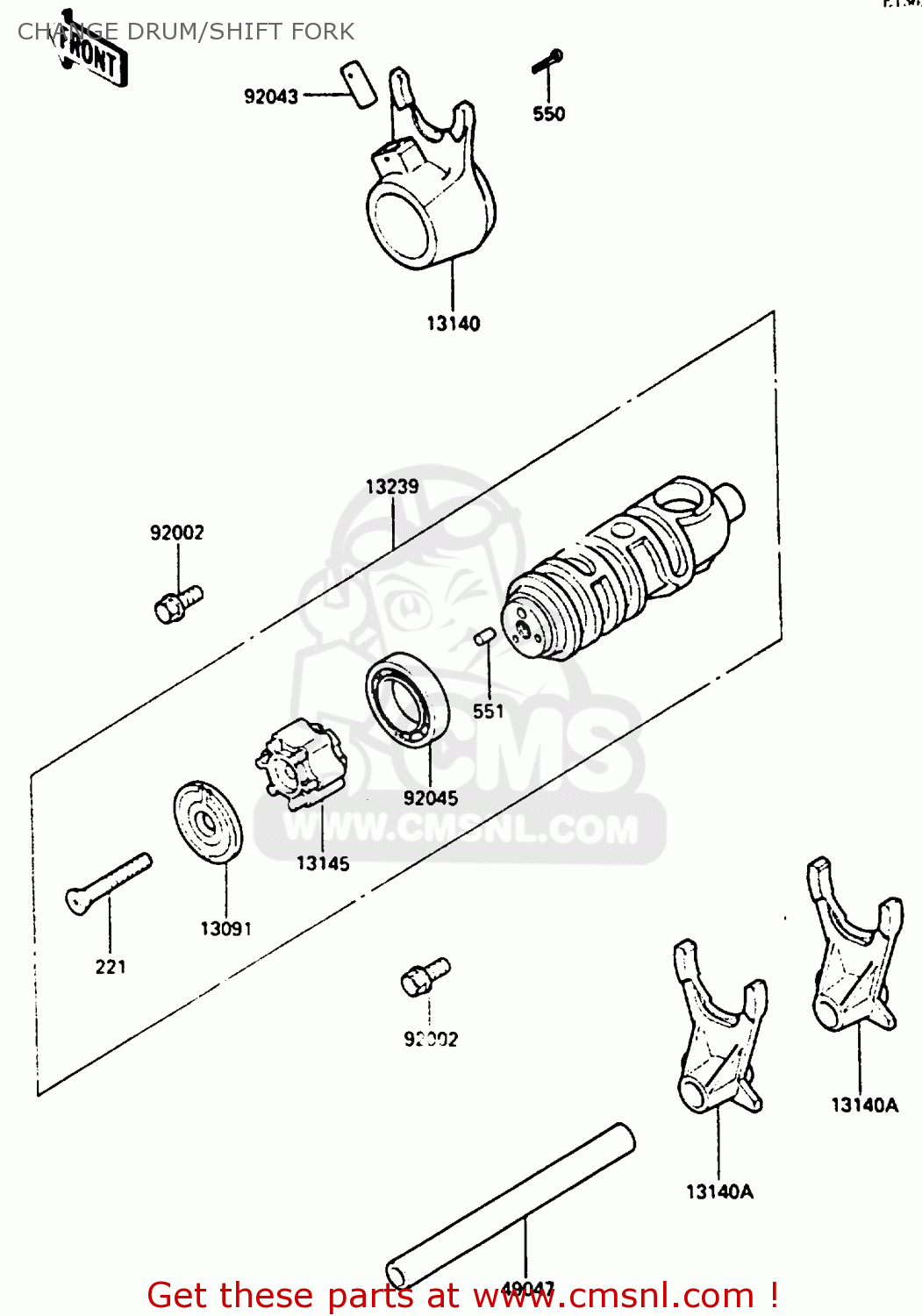CHANGE DRUM/SHIFT FORK EN400A2 VULCAN 1986 CANADA / LIQUID COOLED
