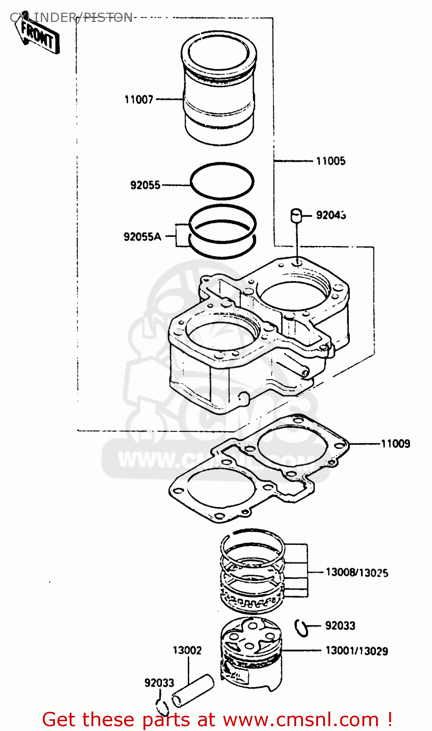 CYLINDER/PISTON EN400A2 VULCAN 1986 CANADA / LIQUID COOLED