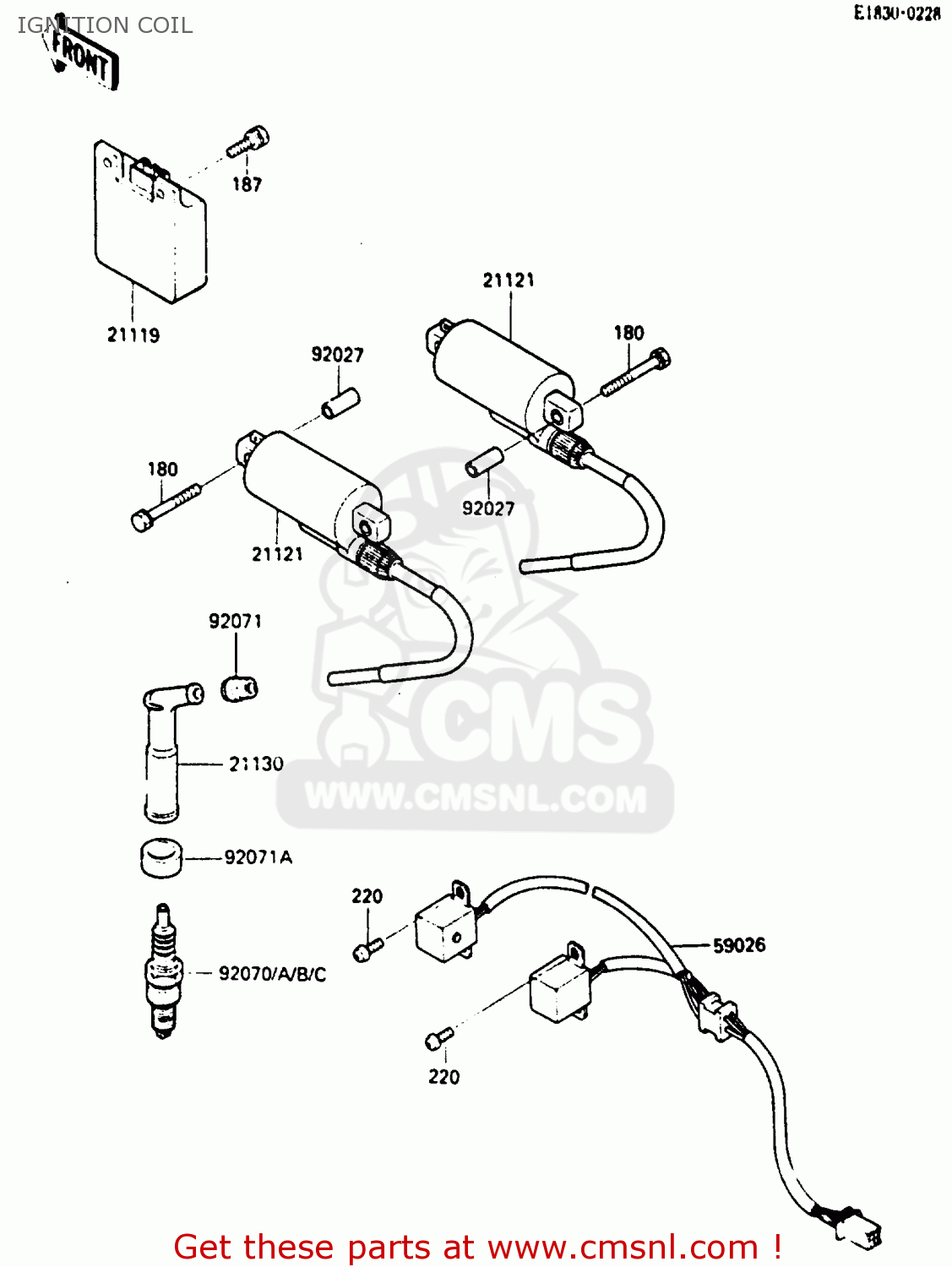 IGNITION COIL EN400A2 VULCAN 1986 CANADA / LIQUID COOLED