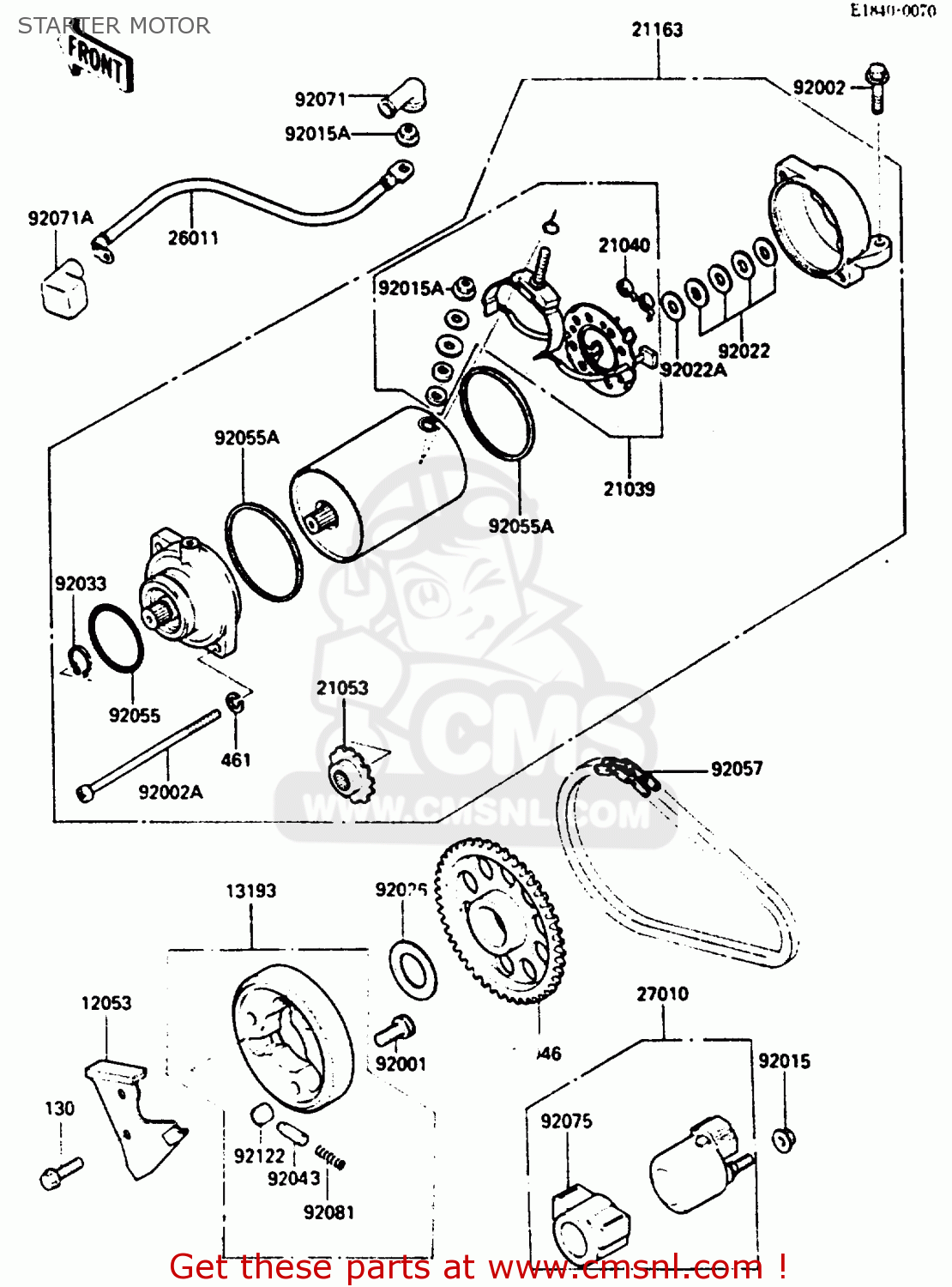 STARTER MOTOR EN400A2 VULCAN 1986 CANADA / LIQUID COOLED