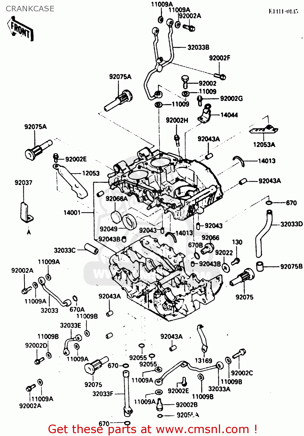 CRANKCASE EN400A2 VULCAN 1986 CANADA / LIQUID COOLED