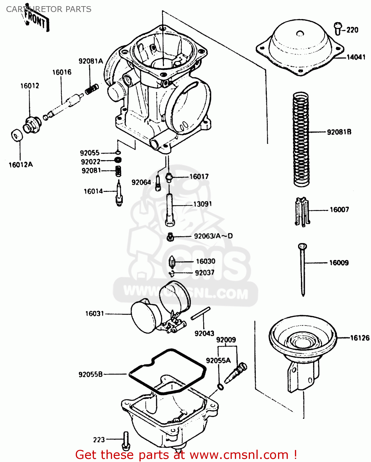 CARBURETOR PARTS EN400A2 VULCAN 1986 CANADA / LIQUID COOLED