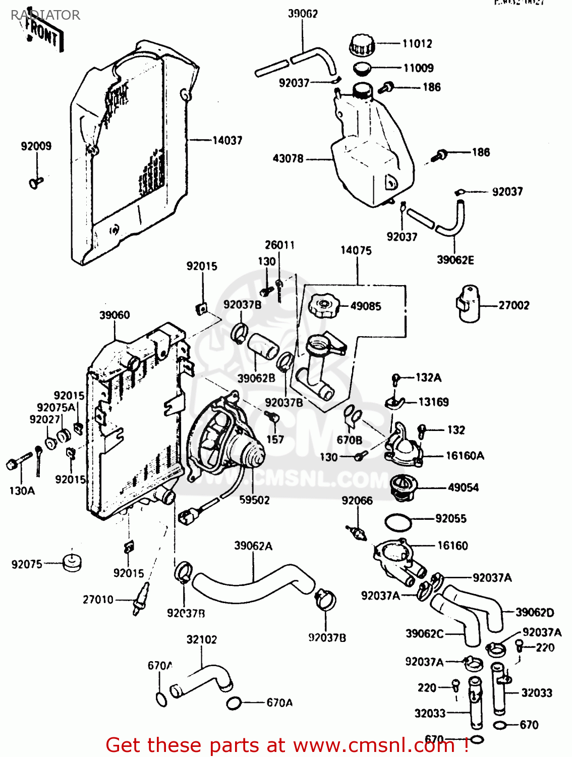 RADIATOR EN400A2 VULCAN 1986 CANADA / LIQUID COOLED