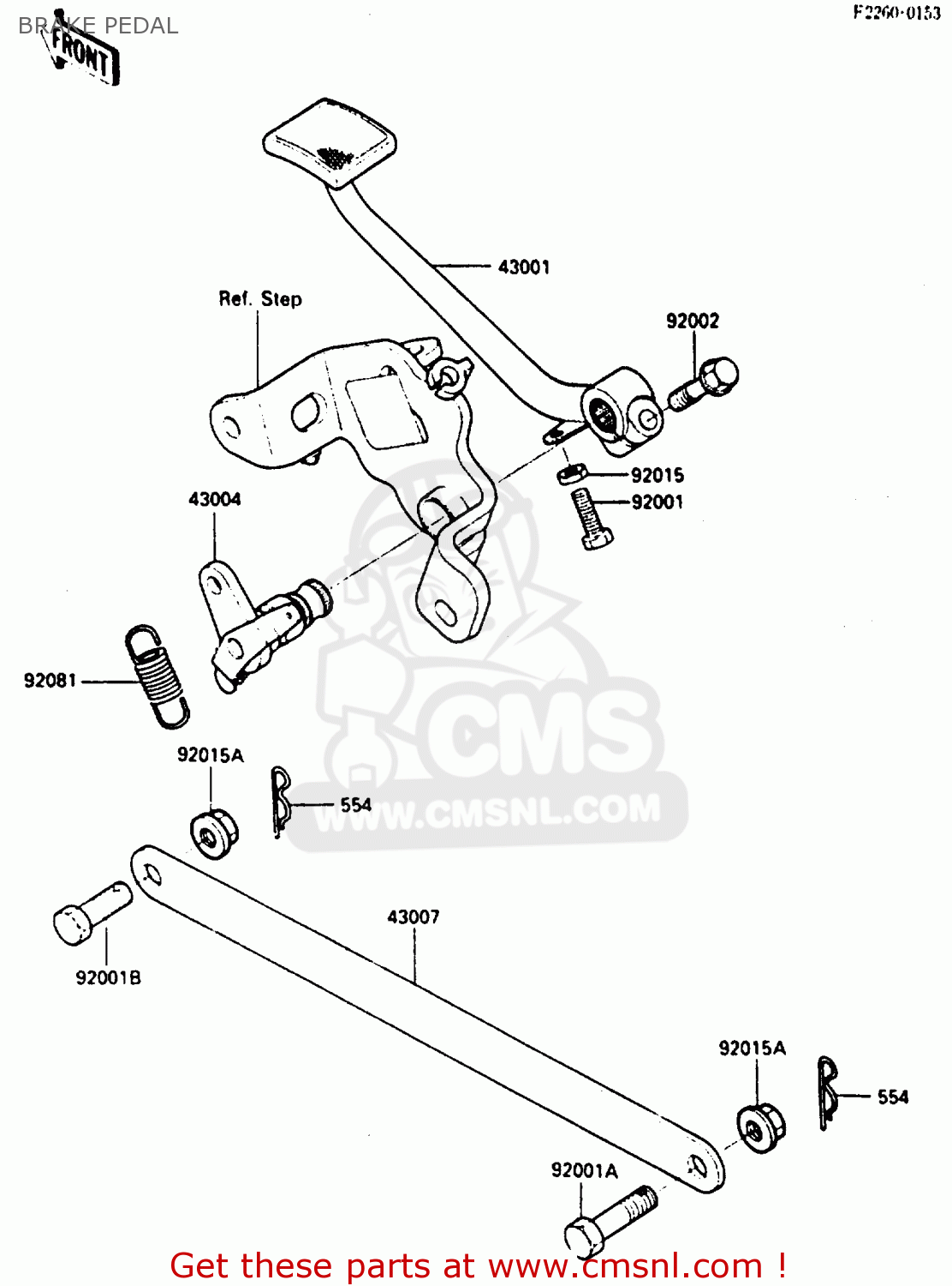 BRAKE PEDAL EN400A2 VULCAN 1986 CANADA / LIQUID COOLED