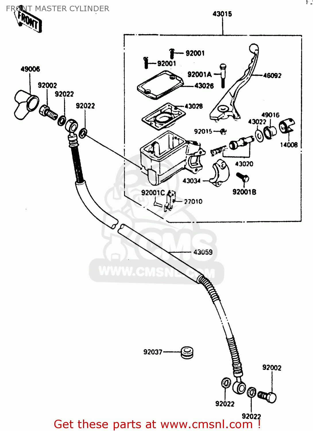 FRONT MASTER CYLINDER EN400A2 VULCAN 1986 CANADA / LIQUID COOLED