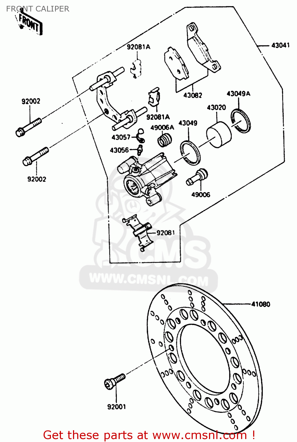 FRONT CALIPER EN400A2 VULCAN 1986 CANADA / LIQUID COOLED