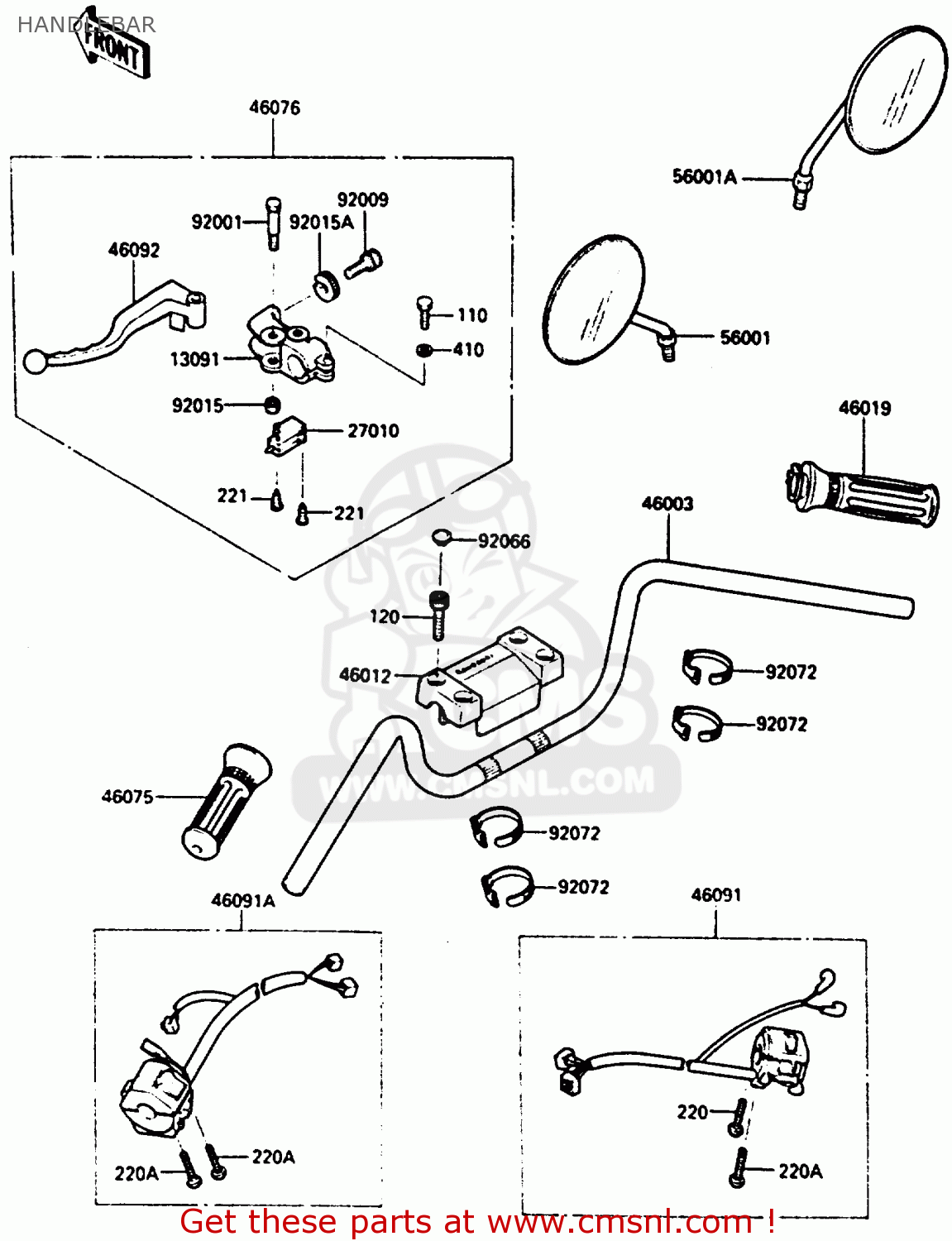 HANDLEBAR EN400A2 VULCAN 1986 CANADA / LIQUID COOLED