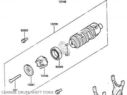 CHANGE DRUM/SHIFT FORK - EN400A2 VULCAN 1986 CANADA / LIQUID COOLED
