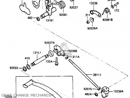 GEAR CHANGE MECHANISM - EN400A2 VULCAN 1986 CANADA / LIQUID COOLED