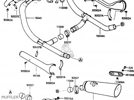 MUFFLER - EN400A2 VULCAN 1986 CANADA / LIQUID COOLED