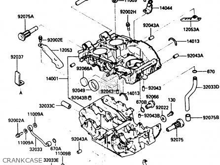 CRANKCASE - EN400A2 VULCAN 1986 CANADA / LIQUID COOLED