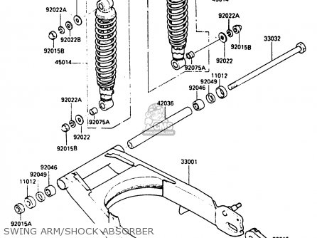 SWING ARM/SHOCK ABSORBER - EN400A2 VULCAN 1986 CANADA / LIQUID COOLED