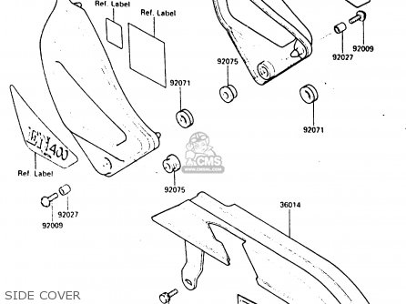 SIDE COVER - EN400A2 VULCAN 1986 CANADA / LIQUID COOLED