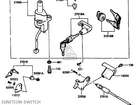 IGNITION SWITCH - EN400A2 VULCAN 1986 CANADA / LIQUID COOLED