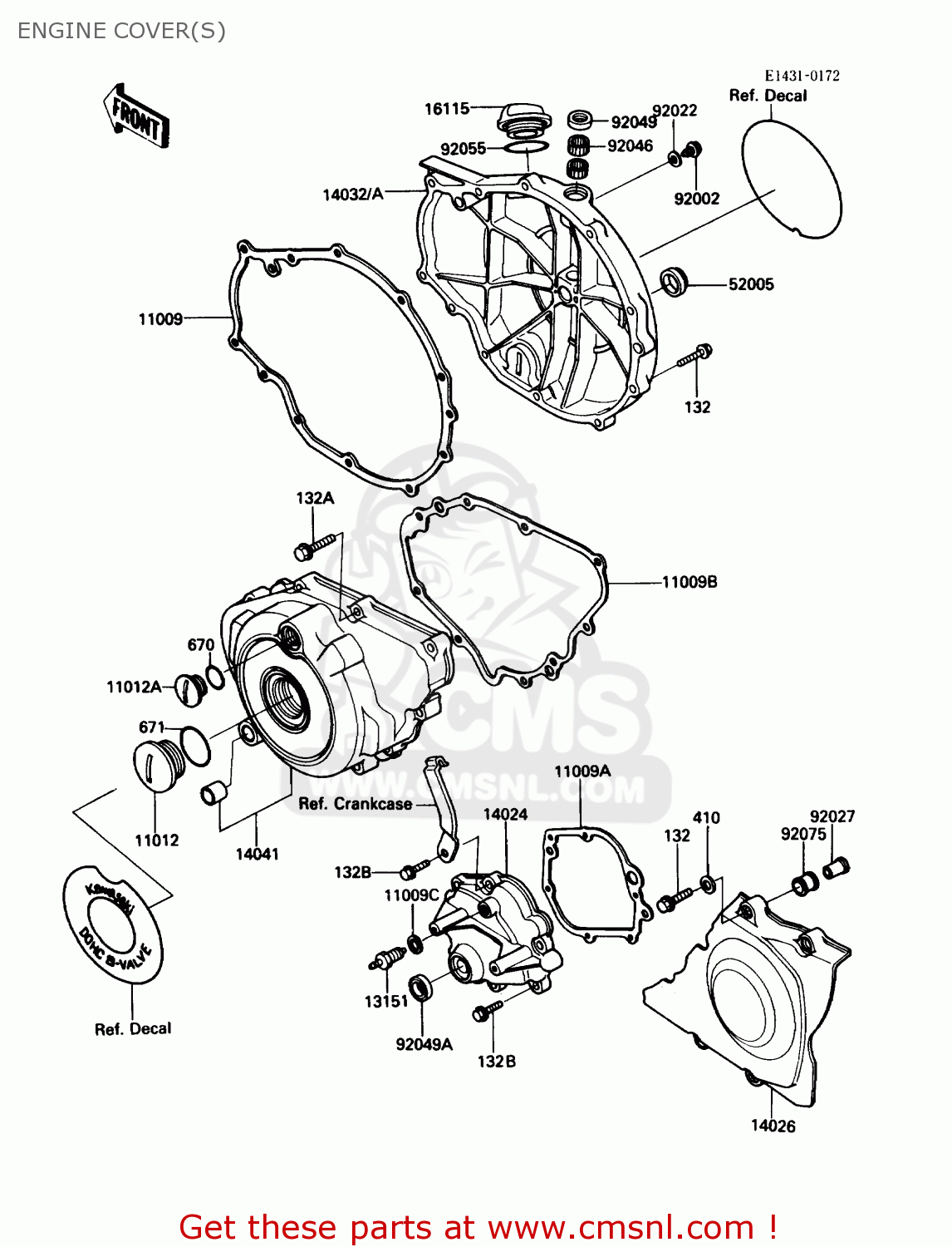 ENGINE COVER(S) EN450A1 454LTD 1985 USA CALIFORNIA CANADA
